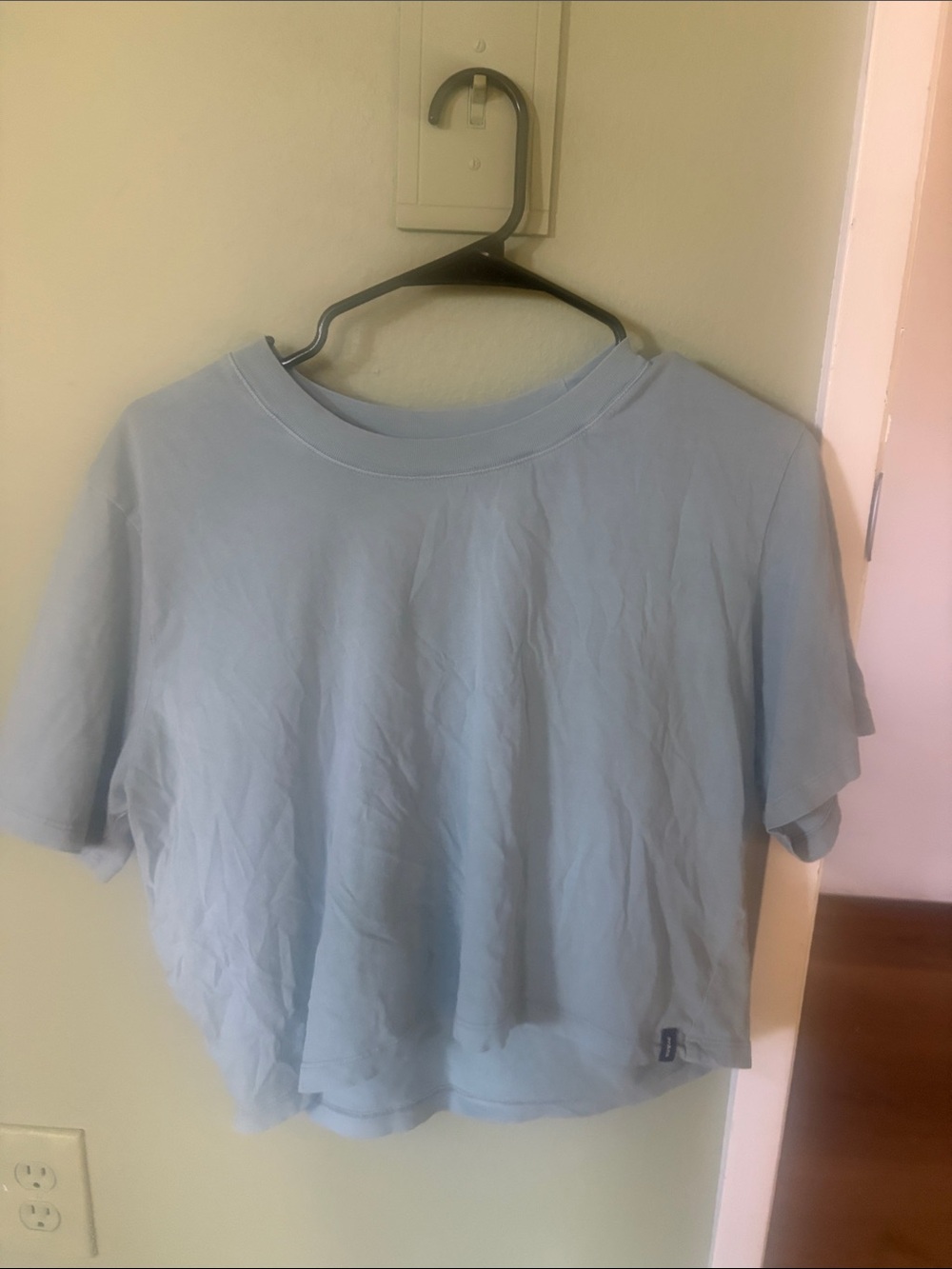 Prana Women's Light Blue Cropped Crewneck Tee